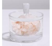 Glass Salt Cellar with Lid, 11oz Clear Crystal Glass Salt Box Salt and Pepper bowls, Salt Container Holder for Kitchen, Storage Container for Candies, Coffee, Sugar