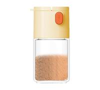 Glass Salt Dispenser, Measuring Seasoning Bottle, Clear Adjustable Shaker Container for Salt Paprika Pepper Cumin Powder Sugar, Handy Transparent Jar for Kitchen Cooking Baking Dining Table
