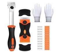 Glass Scraper Tool Kit, 20 Scraper Blades & Gloves, Window Scraper with Blades, for Kitchen Ceramic Hob, Oven, Cooktop Home Clean