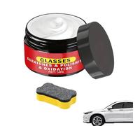 Glass Scratch Polishing Repair Compound, Glass Scratch Remover Kit, Autoglass Polishing Paste, Window Scratch Remover with Sponge for Windscreen Mirrors Windows Light Scratches 50g (1PC)