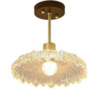 Glass Shade Industrial Ceiling Light Modern Semi Flush Mount Ceiling Lamp Semi Pendant Ceiling Lights,Minimalist Style