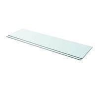 Glass Shelf 110x30 cm Clear Tempered 8mm Heavy Duty 15kg Load 2pcs Wall Display