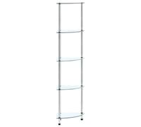 Glass Shelf 3-Tier Transparent Tempered Glass 5mm 30x30x67cm Stainless Frame 3pc