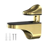 Glass Shelf Brackets - 2.2x1.34 Inches Adjustable Wall Mount Holders for Bathroom Use, Shower Support with Clip Replacement Parts, Shelf Bracket for Bar Door Wood, Silver Metal, Home Hardware Use