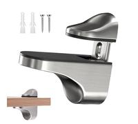 Glass Shelf Brackets - 2.2x1.34 Inches Adjustable Wall Mount Holders for Bathroom Use, Shower Support with Clip Replacement Parts, Shelf Bracket for Bar Door Wood, Silver Metal, Home Hardware Use