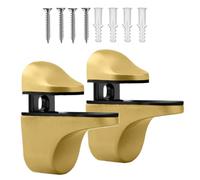 Glass Shelf Brackets | 2 Pieces Clamps with Clamp Clip | Adjustable Bracket for Kitchen Bathroom Wall Wardrobe Home Living Room Work Storage Bedroom Residence