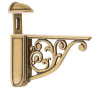 Glass Shelf Brackets 5 Inch 2PCS Heavy Duty Antique Silver Wall Bracket Baroque Kitchen Decorative Rack Shelves, Adjustable Shelf Brackets. (2,Antique Brass)