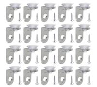 Glass Shelf Brackets and Supports with Fixing Screws, Panel Clips for Glass Shelves Installation, Right Angle Brackets with Alloy Construction, Set of 20 Brackets and 20 Screws for Secure Mounting