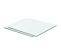 Glass Shelf Clear Tempered 40 x 30 cm 8mm 15kg Load 2pcs Display Wall Retail Use