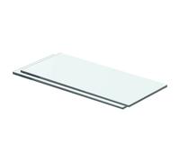 Glass Shelf Clear Tempered 40x12cm 8mm Thick 15kg Load 2pc Wall Display Sturdy