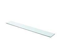 vidaXL Shelf Panel, Transparent Glass Display, Modern Home and Shop Wall Decor, Easy-to-Clean Surface, Strong Tempered Glass - 90x12 cm