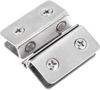 Glass Shower Door Hinge, 2Pcs Glass Adjustable Double Clamp Hinges for Cupboard Bathroom Furniture Hardware,