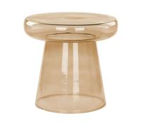 Glass Side Table Golden Brown CALDERA