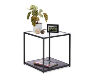 Glass side table Stylish Nightstand Compact Easy Assembly Glass Coffee Table