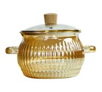 Glass Simmer Pot 1.4L Heat-Resistant Glass Cooking Pot with Lid and Handle for Cooking Pasta Noodle, Soup, Milk Simmer Pots for on Stove