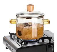 Glass Simmer Pot | 1600ml Clear Heat-Resistant Quick Heating Simmer Cookware,Clear Glass Pot - for Soup Milk Kitchen Stove Sauce Pasta Tea Brewing