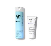 Glass Skin Hydration Duo - Yonka Hydra No. 1 Cream 50ml - Hyaluronic Acid Moisturizer, Anti-Wrinkle + Yonka Cleansing Milk 200ml - Gentle Makeup Remover, Moisturizes, 98% Natural Origin