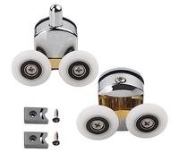 Glass Sliding Door Pulley Adjustable Upper Bottom Rollers Pulleys Runner for Shower Cabin Room Bathroom Sliding Door Runner for Inside House