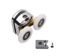 Glass Sliding Door Pulley Adjustable Upper Bottom Rollers Pulleys Runner for Shower Cabin Room Bathroom Sliding Door Runner for Inside House