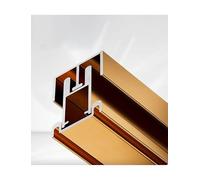 Glass Sliding Door Triple-Link Aluminum Track with Silent Glide Design Slide Rail Kit for Display Cabinets, Bookcases & Wardrobes(Gold,80cmx8mm)