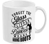 Glass Slipper Mug - Perfect Horse Lover Gift She Wears Riding Boots - Princess Wearing Riding Boots Cup for Horse Mad Girl