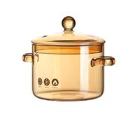 Glass Slow Cooker, Cooking Visibility Enhanced, 21x14.5x13.5cm, Pan With Lid Soup, Clear Glass Pot, Moisture Control Feature, For Boiling Milk Pasta Soup Food Tea Steam Hot Home Stove Microwave