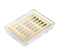 Glass Soap Dish (11.3 x 8.5 x 2.4cm) Stainless Steel Soap Holder for Bathroom and Shower Double Layer Draining Soap Box (Gold tray)