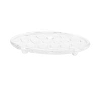 Glass Soap Dish Modern Holder with Drainage for Bathroom | Embossed Smooth Surface, Ventilated Design, Guest Soaps and Bar Soap Bars, Shower Use