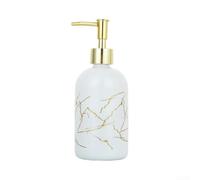 Glass Soap Dispenser 20cm White Manual Pump(White)