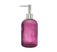 Glass Soap Dispenser Bathroom Countertop Shampoo and Conditioner Dispenser Washing Up Liquid Hand Soap Pump Bottle Dispenser Kitchen(1, Purple)