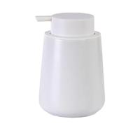Glass Soap Dispenser Bathroom Countertop Shampoo and Conditioner Dispenser Washing Up Liquid Hand Soap Pump Bottle Kitchen Shower Gel Dispenser (White)