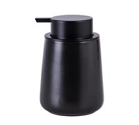 Glass Soap Dispenser Bathroom Countertop Shampoo and Conditioner Dispenser Washing Up Liquid Hand Soap Pump Bottle Kitchen Shower Gel Dispenser (Black)