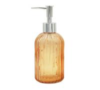 Glass Soap Dispenser Bathroom Countertop Shampoo and Conditioner Dispenser Washing Up Liquid Hand Soap Pump Bottle Dispenser Kitchen (1, Orange)
