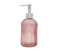 Glass Soap Dispenser Bathroom Countertop Shampoo and Conditioner Dispenser Washing Up Liquid Hand Soap Pump Bottle Dispenser Kitchen(1, Pink)