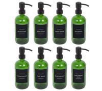 Glass Soap Dispensers with Labels - 500ml - Black - Pack of 8 Harbour Housewares Green One Size