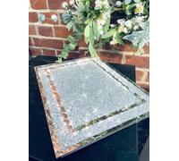 Glass Sparkle Crushed Diamond Chopping Board, 30x40 cm, Silver Worktop Saver Chopping Board Kitchen Perfect for Every Occasion