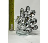 Glass Sparkle Ornament Bling Crushed Diamond Gift | CRYSTALLIZED MIRRORED GLASS PEACOCK |Handmade Craft | Crushed Diamond Display | Gift Present Home Decoration - 12cm