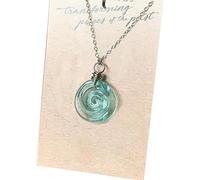 Glass Spiral Earrings, Handmade Drop Earrings/Necklace, Beach Jewelry Inspirational Gifts for Women, Mom, Sister (Necklace)