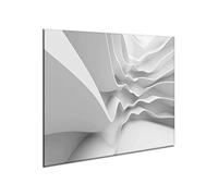 Glass splashback 60 cm x 52 cm | Toughened safety glass kitchen wall splash-back guard | 10645 white | by semUp