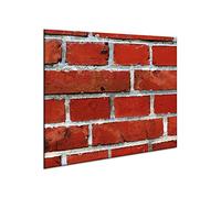 Glass splashback 60 cm x 52 cm | Toughened safety glass kitchen wall splash-back guard | 11688 red brick wall | by semUp