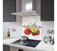 Glass Splashbacks Peppers in Water On White - Premier Range in 90cm Wide x 80cm High