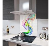 Glass Splashbacks Rainbow Wave - Made By Premier Range in 80cm Wide x 70cm High