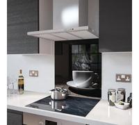 Glass Splashbacks White Coffee Cup - Made By Premier Range in 90cm Wide x 70cm High with Fixing Holes