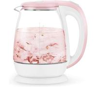 Glass & Stainless Steel Electric Kettle, 1.8L Cordless with LED Light, Fast Boil, Auto Shut-Off, for Tea & Coffee