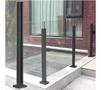 Glass Stair Railing Post System Stainless Steel Staircase Handrail Balusters, Fit 10-12mm Thick Glass, Metal Balustrade Suitable for Stairs, Terraces, Gardens ，，Corner Post-Height- 125cm/49.2in