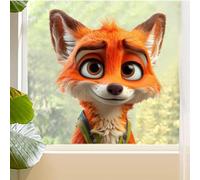 Glass Stickers for Windows, Little Fox Window Sticker, Static Cling Window Film Decal for Kids’ Bedrooms Glass Doors Nursery Window Classroom Café Bakery Display Windows, Party Festival Decor