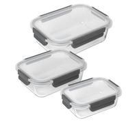 Kuhn Rikon - Glass Storage Container Set 3pcs with lids 0.64 L/1.05 L/1.52L