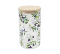 Glass Storage Jar 1.5L Jennifer Rose Olive Grove Airtight Kitchen Canister Large