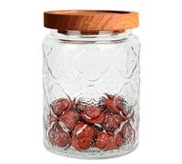 Glass Storage Jar Clear Mason Jar with Lid Storage Sugar Containers Airtight Glass Jars 700 ML Kitchen Food Mason