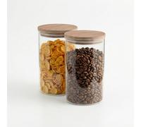 Glass Storage Jar Set With Wooden Lids | 530ml · 880ml · 1210ml | 880x cm | Simpleas | |